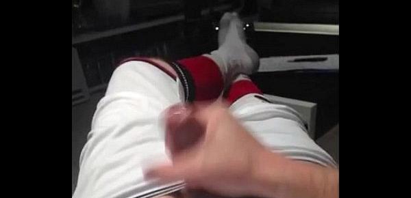  Footballer jerking in DFB (Germany) Soccer outfit, Nike Shox, Airmax